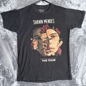Shawn Mendez The Tour Black Short Sleeve T-Shirt Size Medium Rose Face